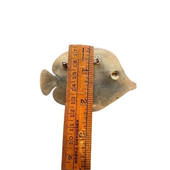 Tropical fish mixed metal tone pin large - Picture 4 of 7